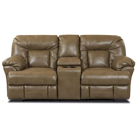 Over-Stuffed Console Reclining Loveseat